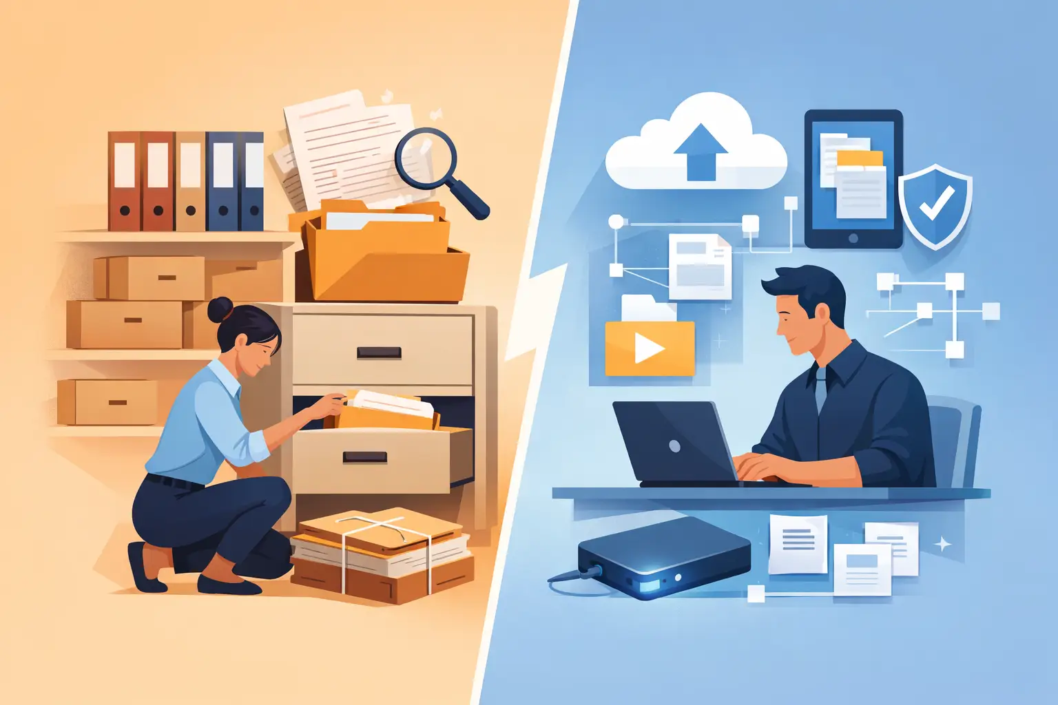 Archivo físico vs digital: qué conviene más Archivo físico vs digital: qué conviene más